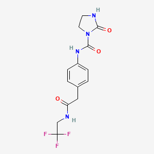 2-oxo-N-(4-(2-oxo-2-((2,2,2-trifluoroethyl)amino)ethyl)phenyl)imidazolidine-1-carboxamide