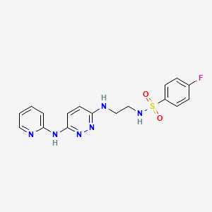 4-fluoro-N-(2-((6-(pyridin-2-ylamino)pyridazin-3-yl)amino)ethyl)benzenesulfonamide
