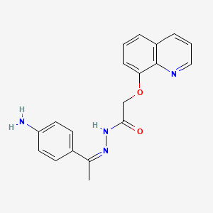 (Z)-N'-(1-(4-aminophenyl)ethylidene)-2-(quinolin-8-yloxy)acetohydrazide
