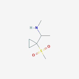 molecular formula C7H15NO2S B2563107 N-Methyl-1-(1-methylsulfonylcyclopropyl)ethanamine CAS No. 2248388-70-5