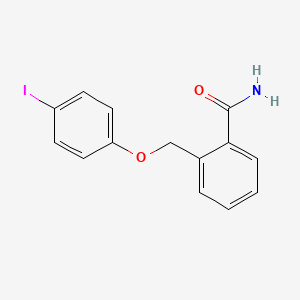 molecular formula C14H12INO2 B2563111 2-(4-Iodophenoxymethyl)benzamide CAS No. 1308288-74-5