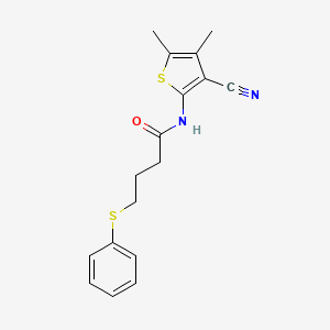 molecular formula C17H18N2OS2 B2563131 N-(3-cyano-4,5-dimethylthiophen-2-yl)-4-(phenylthio)butanamide CAS No. 941966-47-8