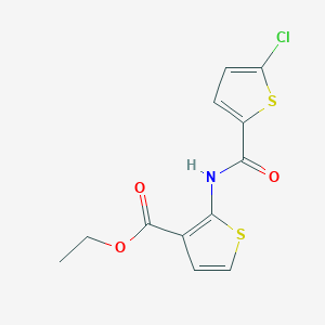 molecular formula C12H10ClNO3S2 B2563223 Ethyl 2-(5-chlorothiophene-2-carboxamido)thiophene-3-carboxylate CAS No. 899350-94-8