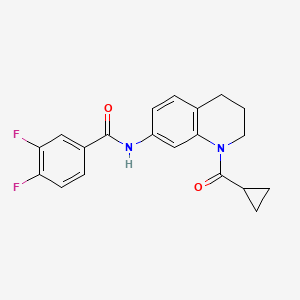 molecular formula C20H18F2N2O2 B2563228 N-(1-cyclopropanecarbonyl-1,2,3,4-tetrahydroquinolin-7-yl)-3,4-difluorobenzamide CAS No. 898465-27-5