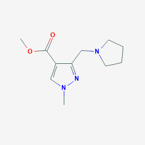 molecular formula C11H17N3O2 B2563239 methyl 1-methyl-3-(pyrrolidin-1-ylmethyl)-1H-pyrazole-4-carboxylate CAS No. 1975117-58-8