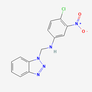 molecular formula C13H10ClN5O2 B2563264 N-(1H-benzotriazol-1-ylmethyl)-4-chloro-3-nitroaniline CAS No. 329080-34-4