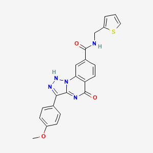 B2563276 3-(4-methoxyphenyl)-5-oxo-N-(2-thienylmethyl)-4,5-dihydro[1,2,3]triazolo[1,5-a]quinazoline-8-carboxamide CAS No. 1019141-59-3
