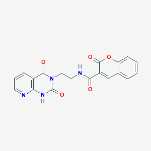 molecular formula C19H14N4O5 B2563305 N-(2-(2,4-dioxo-1,2-dihydropyrido[2,3-d]pyrimidin-3(4H)-yl)ethyl)-2-oxo-2H-chromene-3-carboxamide CAS No. 2034504-30-6