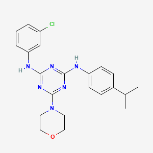 molecular formula C22H25ClN6O B2563315 N2-(3-chlorophenyl)-N4-(4-isopropylphenyl)-6-morpholino-1,3,5-triazine-2,4-diamine CAS No. 898648-65-2