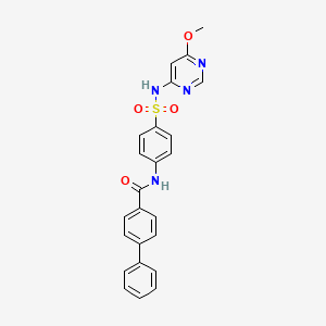 molecular formula C24H20N4O4S B2563318 N-(4-(N-(6-methoxypyrimidin-4-yl)sulfamoyl)phenyl)-[1,1'-biphenyl]-4-carboxamide CAS No. 303035-55-4