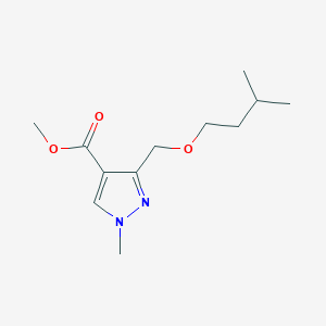 molecular formula C12H20N2O3 B2563354 Methyl 1-methyl-3-(3-methylbutoxymethyl)pyrazole-4-carboxylate CAS No. 1975118-72-9