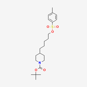 molecular formula C22H35NO5S B2563355 Tert-butyl 4-(5-(tosyloxy)pentyl)piperidine-1-carboxylate CAS No. 2102410-78-4