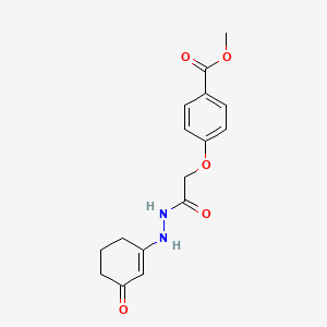 molecular formula C16H18N2O5 B2563379 methyl 4-{[N'-(3-oxocyclohex-1-en-1-yl)hydrazinecarbonyl]methoxy}benzoate CAS No. 1024244-01-6