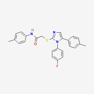 molecular formula C25H22FN3OS B2563382 2-((1-(4-fluorophenyl)-5-(p-tolyl)-1H-imidazol-2-yl)thio)-N-(p-tolyl)acetamide CAS No. 1207012-45-0