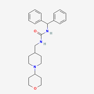 molecular formula C25H33N3O2 B2563413 1-(diphenylmethyl)-3-{[1-(oxan-4-yl)piperidin-4-yl]methyl}urea CAS No. 2034481-63-3