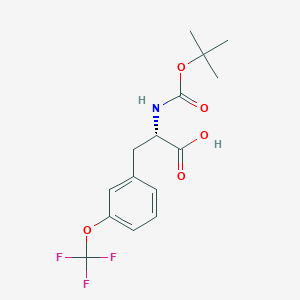molecular formula C15H18F3NO5 B2563459 (S)-2-((tert-Butoxycarbonyl)amino)-3-(3-(trifluoromethoxy)phenyl)propanoic acid CAS No. 1212864-57-7
