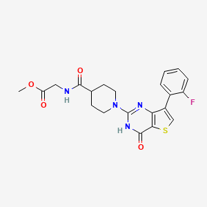 B2563464 Methyl 2-(1-(7-(2-fluorophenyl)-4-oxo-3,4-dihydrothieno[3,2-d]pyrimidin-2-yl)piperidine-4-carboxamido)acetate CAS No. 1242962-44-2