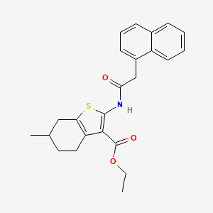 molecular formula C24H25NO3S B2563467 Ethyl 6-methyl-2-(2-(naphthalen-1-yl)acetamido)-4,5,6,7-tetrahydrobenzo[b]thiophene-3-carboxylate CAS No. 315694-83-8