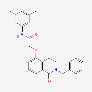 molecular formula C27H28N2O3 B2563489 N-(3,5-dimethylphenyl)-2-({2-[(2-methylphenyl)methyl]-1-oxo-1,2,3,4-tetrahydroisoquinolin-5-yl}oxy)acetamide CAS No. 850908-75-7