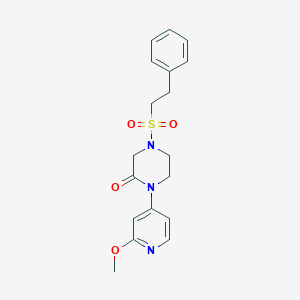 molecular formula C18H21N3O4S B2563503 1-(2-Methoxypyridin-4-yl)-4-(2-phenylethanesulfonyl)piperazin-2-one CAS No. 2380079-89-8