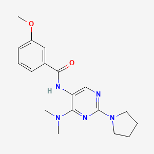 molecular formula C18H23N5O2 B2563516 N-[4-(dimethylamino)-2-(pyrrolidin-1-yl)pyrimidin-5-yl]-3-methoxybenzamide CAS No. 1797815-75-8