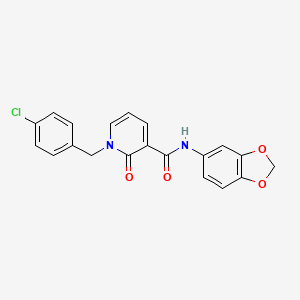 molecular formula C20H15ClN2O4 B2563526 N-(benzo[d][1,3]dioxol-5-yl)-1-(4-chlorobenzyl)-2-oxo-1,2-dihydropyridine-3-carboxamide CAS No. 899947-85-4