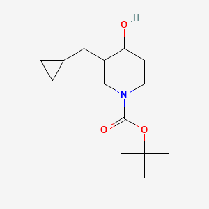 molecular formula C14H25NO3 B2563542 Tert-butyl 3-(cyclopropylmethyl)-4-hydroxypiperidine-1-carboxylate CAS No. 1702228-97-4