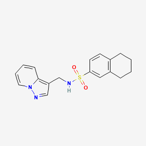 molecular formula C18H19N3O2S B2563546 N-({pyrazolo[1,5-a]pyridin-3-yl}methyl)-5,6,7,8-tetrahydronaphthalene-2-sulfonamide CAS No. 1396791-61-9