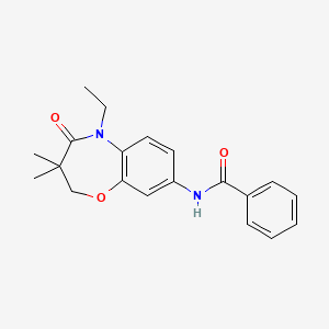 molecular formula C20H22N2O3 B2563562 N-(5-ethyl-3,3-dimethyl-4-oxo-2,3,4,5-tetrahydro-1,5-benzoxazepin-8-yl)benzamide CAS No. 921563-57-7