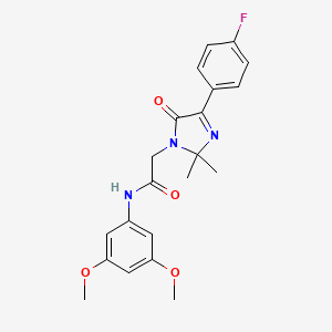 molecular formula C21H22FN3O4 B2563578 N-(3,5-dimethoxyphenyl)-2-[4-(4-fluorophenyl)-2,2-dimethyl-5-oxo-2,5-dihydro-1H-imidazol-1-yl]acetamide CAS No. 866897-43-0