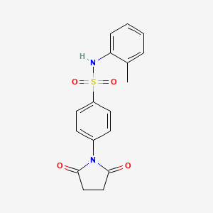 molecular formula C17H16N2O4S B2563616 1-(4-{[(2-Methylphenyl)amino]sulfonyl}phenyl)azolidine-2,5-dione CAS No. 919243-80-4