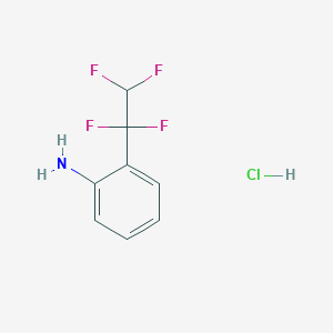 molecular formula C8H8ClF4N B2563630 2-(1,1,2,2-Tetrafluoroethyl)aniline;hydrochloride CAS No. 2551120-48-8