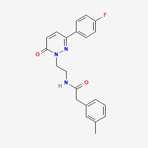 molecular formula C21H20FN3O2 B2563641 N-(2-(3-(4-fluorophenyl)-6-oxopyridazin-1(6H)-yl)ethyl)-2-(m-tolyl)acetamide CAS No. 921531-06-8
