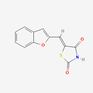 molecular formula C12H7NO3S B2563642 (5Z)-5-[(1-benzofuran-2-yl)methylidene]-1,3-thiazolidine-2,4-dione CAS No. 503827-36-9