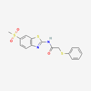 N-(6-(methylsulfonyl)benzo[d]thiazol-2-yl)-2-(phenylthio)acetamide