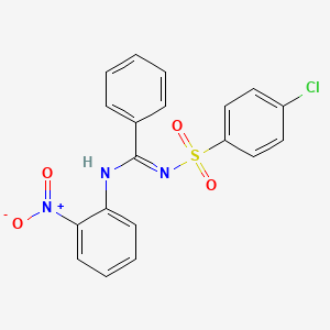 (E)-N'-((4-chlorophenyl)sulfonyl)-N-(2-nitrophenyl)benzimidamide