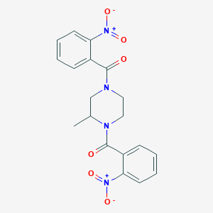 molecular formula C19H18N4O6 B2563700 2-Methyl-1,4-bis(2-nitrobenzoyl)piperazine CAS No. 459184-57-7