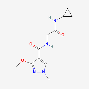 molecular formula C11H16N4O3 B2563714 N-cyclopropyl-2-[(3-methoxy-1-methyl-1H-pyrazol-4-yl)formamido]acetamide CAS No. 1251557-78-4
