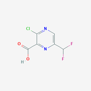 molecular formula C6H3ClF2N2O2 B2563718 3-Chloro-6-(difluoromethyl)pyrazine-2-carboxylic acid CAS No. 2248364-47-6