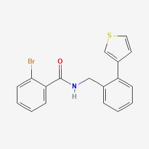 molecular formula C18H14BrNOS B2563750 2-bromo-N-(2-(thiophen-3-yl)benzyl)benzamide CAS No. 1797871-83-0