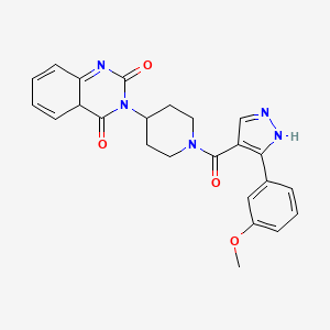 3-{1-[3-(3-methoxyphenyl)-1H-pyrazole-4-carbonyl]piperidin-4-yl}-1,2,3,4-tetrahydroquinazoline-2,4-dione