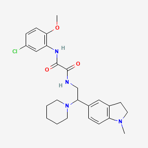 molecular formula C25H31ClN4O3 B2563759 N-(5-chloro-2-methoxyphenyl)-N'-[2-(1-methyl-2,3-dihydro-1H-indol-5-yl)-2-(piperidin-1-yl)ethyl]ethanediamide CAS No. 922111-55-5