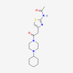 molecular formula C17H26N4O2S B2563760 N-(4-(2-(4-cyclohexylpiperazin-1-yl)-2-oxoethyl)thiazol-2-yl)acetamide CAS No. 1235066-89-3