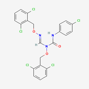 molecular formula C22H16Cl5N3O3 B2563762 N'-(4-chlorophenyl)-N-[(2,6-dichlorobenzyl)oxy]-N-({[(2,6-dichlorobenzyl)oxy]imino}methyl)urea CAS No. 339104-01-7