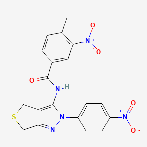 4-methyl-3-nitro-N-[2-(4-nitrophenyl)-4,6-dihydrothieno[3,4-c]pyrazol-3-yl]benzamide