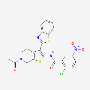 N-(6-acetyl-3-(benzo[d]thiazol-2-yl)-4,5,6,7-tetrahydrothieno[2,3-c]pyridin-2-yl)-2-chloro-5-nitrobenzamide