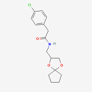 N-(1,4-dioxaspiro[4.4]nonan-2-ylmethyl)-2-(4-chlorophenyl)acetamide