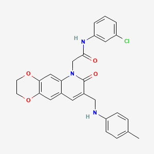 N-(3-chlorophenyl)-2-(7-oxo-8-((p-tolylamino)methyl)-2,3-dihydro-[1,4]dioxino[2,3-g]quinolin-6(7H)-yl)acetamide