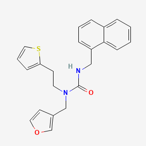 molecular formula C23H22N2O2S B2563776 1-(Furan-3-ylmethyl)-3-(naphthalen-1-ylmethyl)-1-(2-(thiophen-2-yl)ethyl)urea CAS No. 1421512-99-3