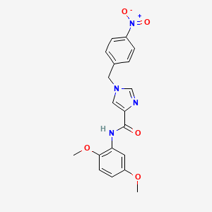 molecular formula C19H18N4O5 B2563782 N-(2,5-dimethoxyphenyl)-1-(4-nitrobenzyl)-1H-imidazole-4-carboxamide CAS No. 1351793-76-4